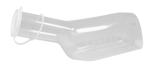 [18897-01] AMPRI Urine bottle for men, white lid, square