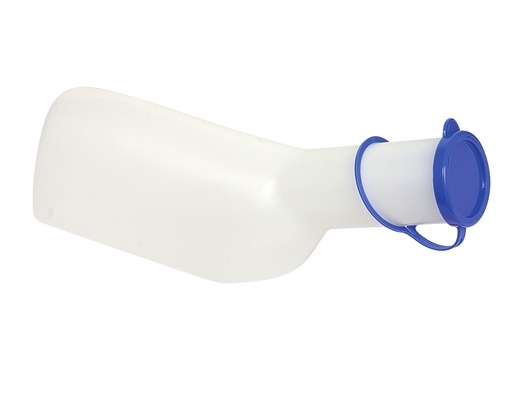 [18899-01] AMPRI Urine bottle for men, blue lid, made of PP