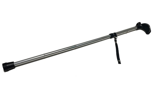 [23320-01] MEDDAX Anatomischer faltbarer Gehstock mit Griff für Linkshänder, silber