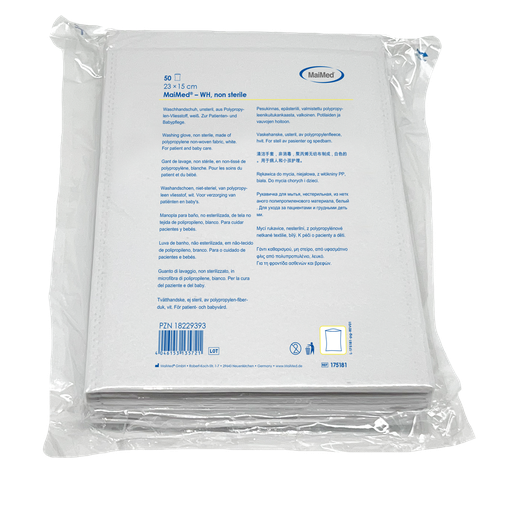 [24934-01] MAIMED Disposable washing glove, 23 x 15 cm white