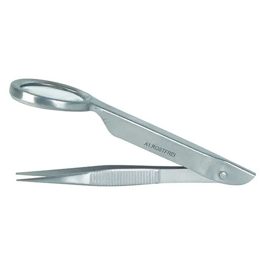 [25576-01] SERVOPRAX Pinzette mit Lupe 9cm