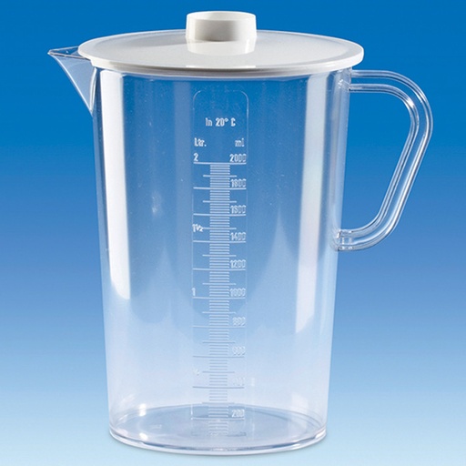 [25734-01] VITLAB Urine collection vessel SAN with lid, 2 litres