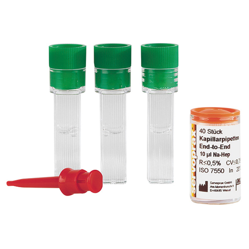 SERVOPRAX Küvetten mit Lanzetten und Alkoholtupfer