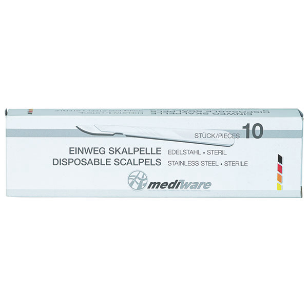 MEDIWARE Disposable scalpels sterile with stainless steel blade