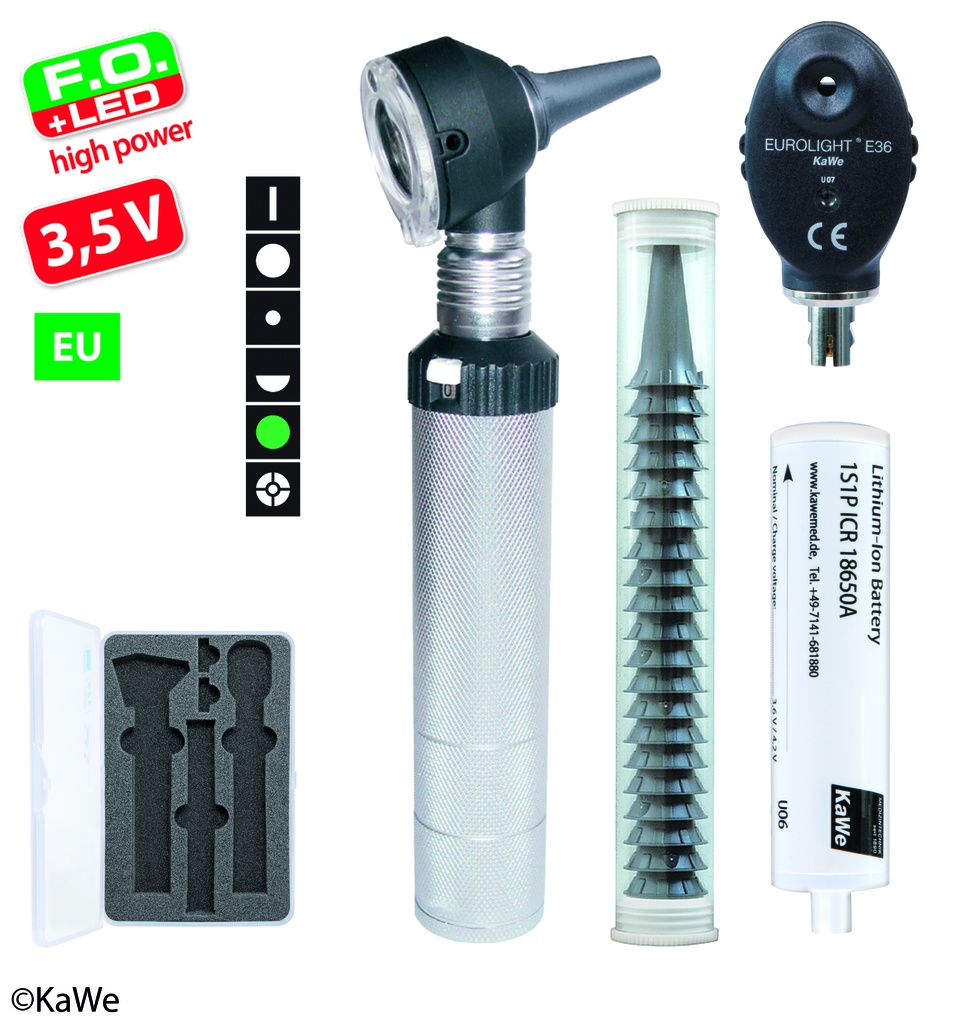 KAWE Otoscope/Ophthalmoscope Set F.O.30 LED / E36 (EU) 3.5 V