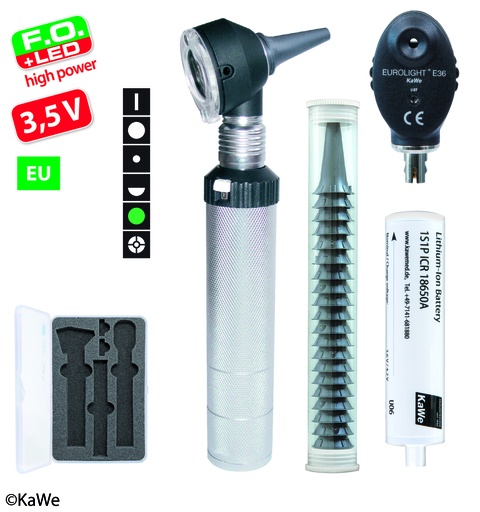 KAWE Otoskop/Ophthalmoskop-Set F.O.30 LED / E36 (EU) 3,5 V