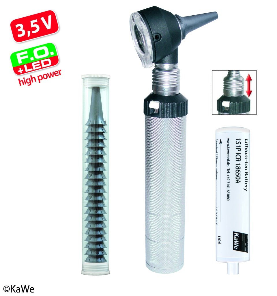 KAWE Combilight Otoscope F.O.30 LED 3.5V Complete Set