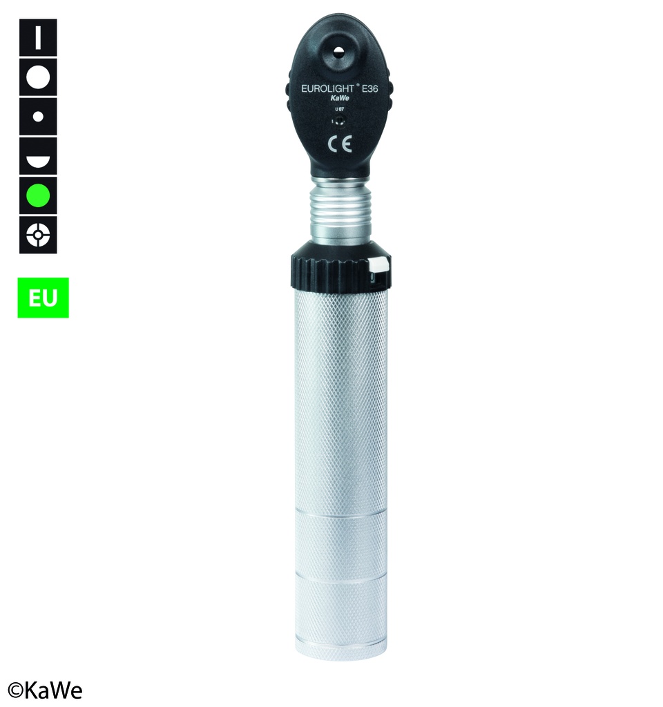 KAWE Eurolight Ophtalmoskop E36 (EU) 2,5 V Komplett-Set