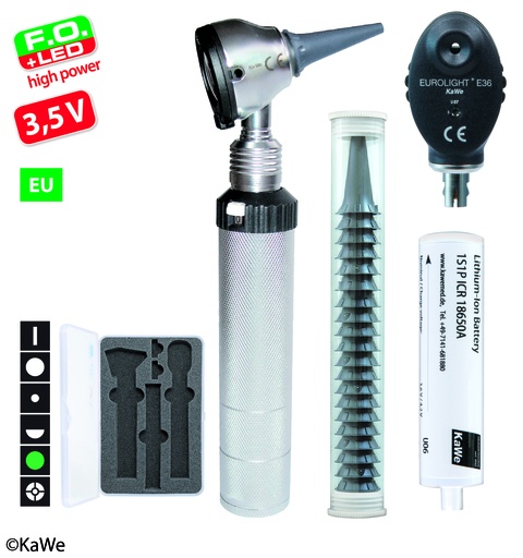 [18365-01] KAWE Otoskop/Ophthalmoskop-Set F.0.30LED/E36(EU)