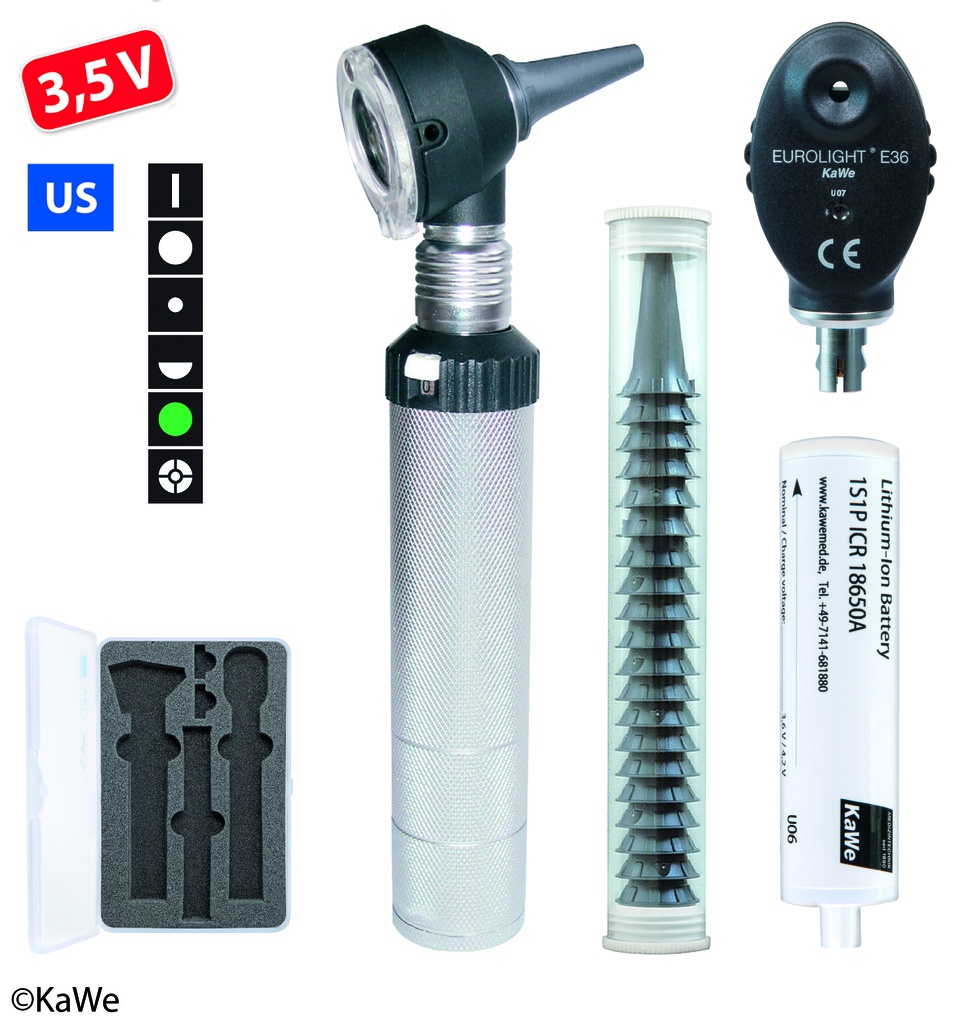 KAWE Otoscope/Ophthalmoscope Set F.O.30 / E36 (US) 3.5 V
