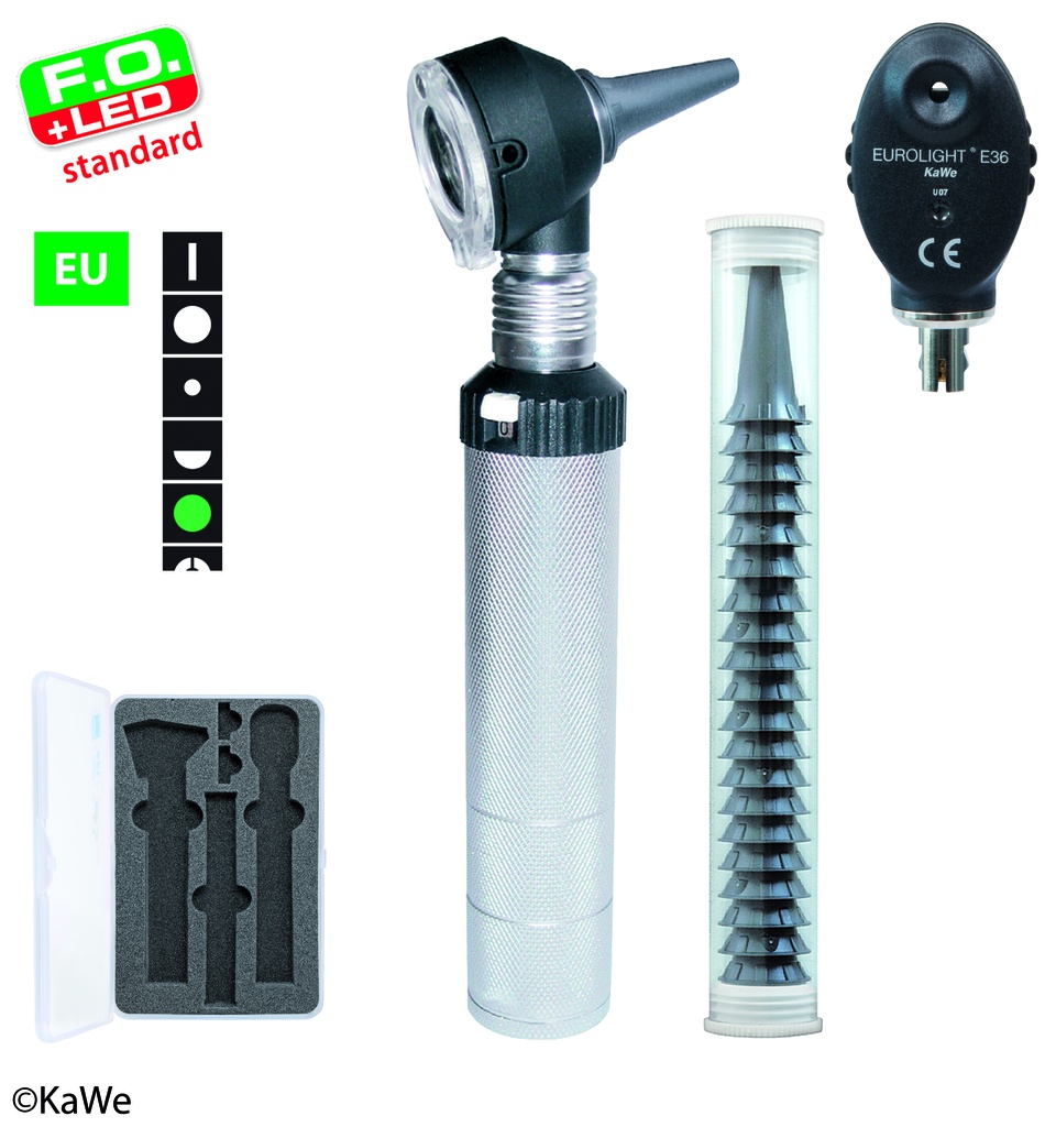 KAWE Otoskop/Ophthalmoskop-Set F.O.30 LED / E36 (EU) 2,5 V