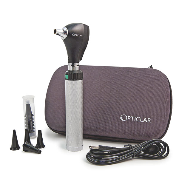 OPTICLAR LED PRO F.O. Otoscope Lithium USB charging set