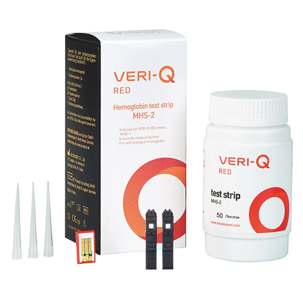 SERVOPRAX Veri-Q-Red Test strips, individually sealed, with pipette tips