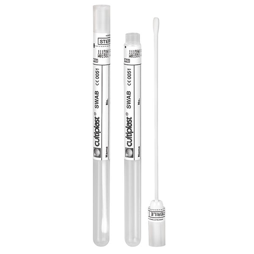 [13833-01] SERVOPRAX Swabs with transport tube, Standard, without Agar, 120mm