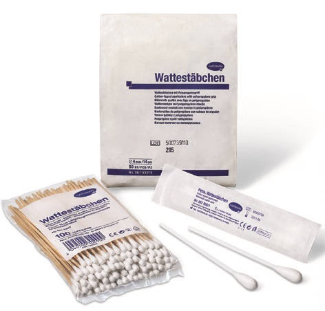 HARTMANN Wattestäbchen steril, aus Polypropylen, 10-11 mm Ø, mit großem Wattekopf