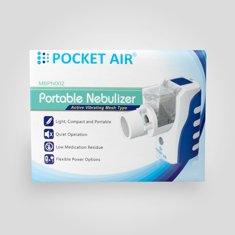 POCKET AIR Komfort Set Inhalationsgerät tragbarer Mesh Medikamentenvernebler