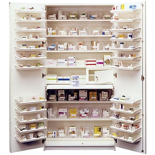 LOCKWEILER Storage and medicine cabinet with full door shelves