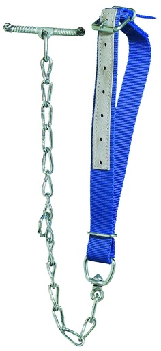 [24022-01] GÖBEL Kälberhalsband blau mit Kette