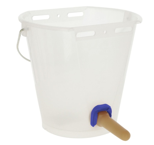 [22480-01] KERBL Tränkeeimer mit Ventil FixClip New Generation 8L mit Naturkautschuk-Sauger