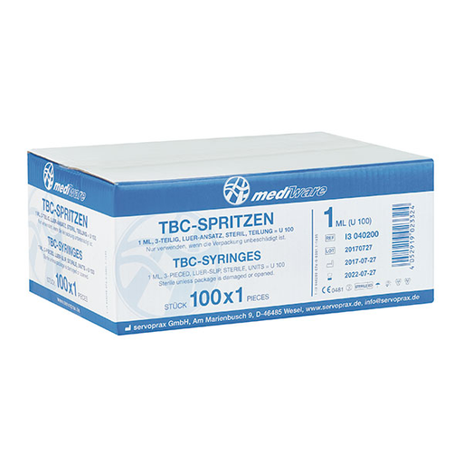 [23180-01] MEDIWARE Tuberkulinspritzen 1 ml  U100