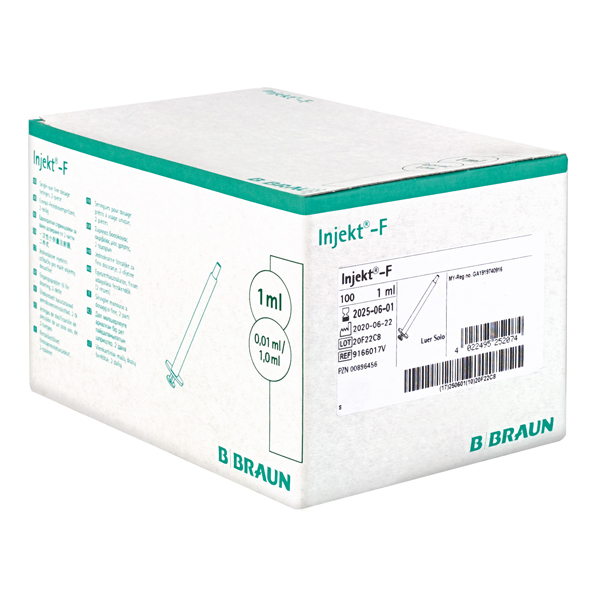B.BRAUN Injekt-F Feindosierungsspritzen 1 ml, ohne Kanüle, 2-teilig