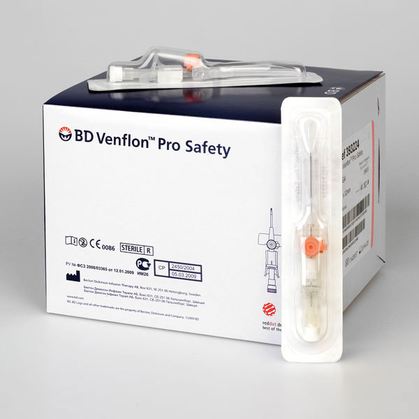 BD VenflonPro Safety IV catheter + Injection port