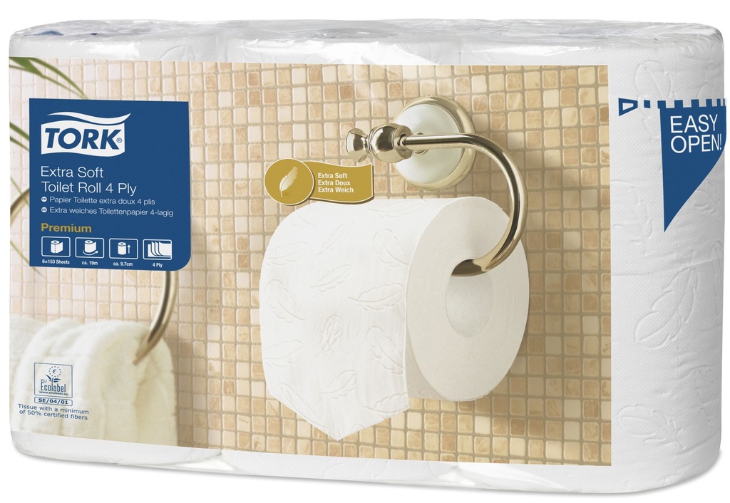 TORK Premium Toilettenpapier Kleinrolle, 4-lagig