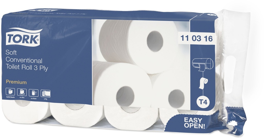 TORK Premium Toilettenpapier Kleinrolle, 3-lagig