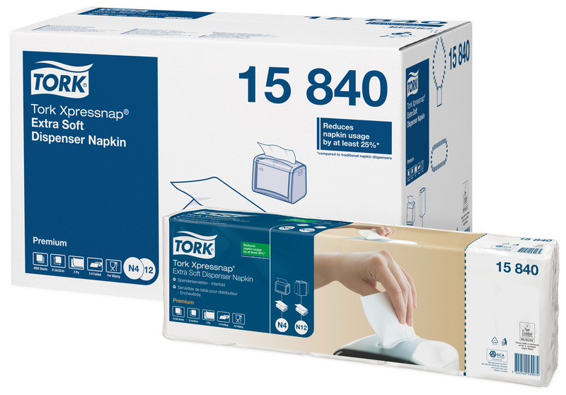 TORK Xpressnap Extra Soft White Dispenser napkin 33 x 21.6 cm
