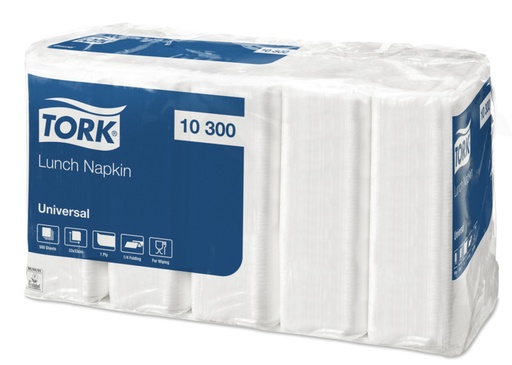 [11437-01] TORK Lunch napkin white 33x33cm 1-ply 1/4 fold