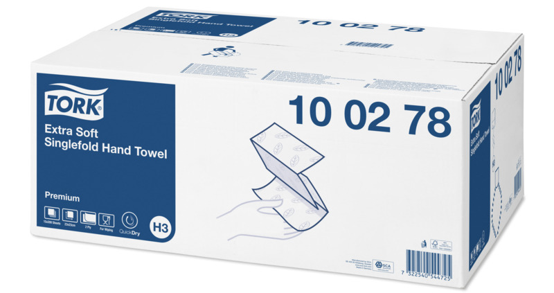 TORK Premium Towel, Zigzag fold, 23x23cm