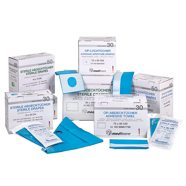MEDIWARE Abdecktücher, ohne Loch, 2-lagig, 37 x 45 cm