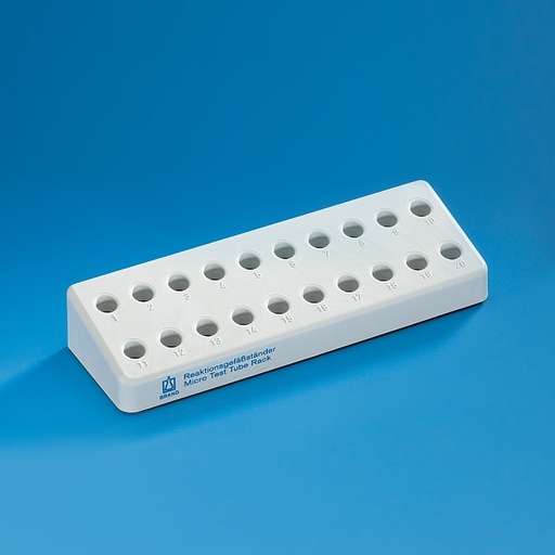 [14510-01] BRAND-MERZ Reaction tube rack, PP, for 20 reaction tubes 1.5 ml