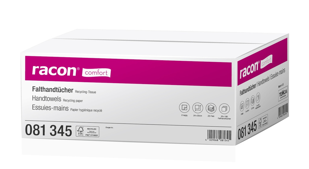 TEMCA racon comfort Falthandtücher 2-lagig ZZ-Falz