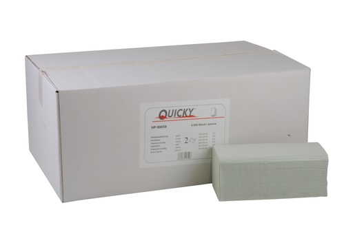 [19103-01] QUICKY Paper towels, green, 2-ply, Z-Z-fold, 24 x 22cm