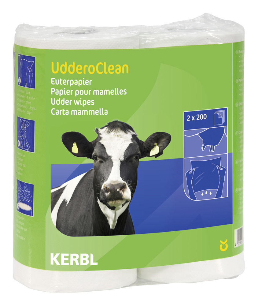 KERBL Euterpapier UdderoClean 2 Rollen jeweils 200 Blatt