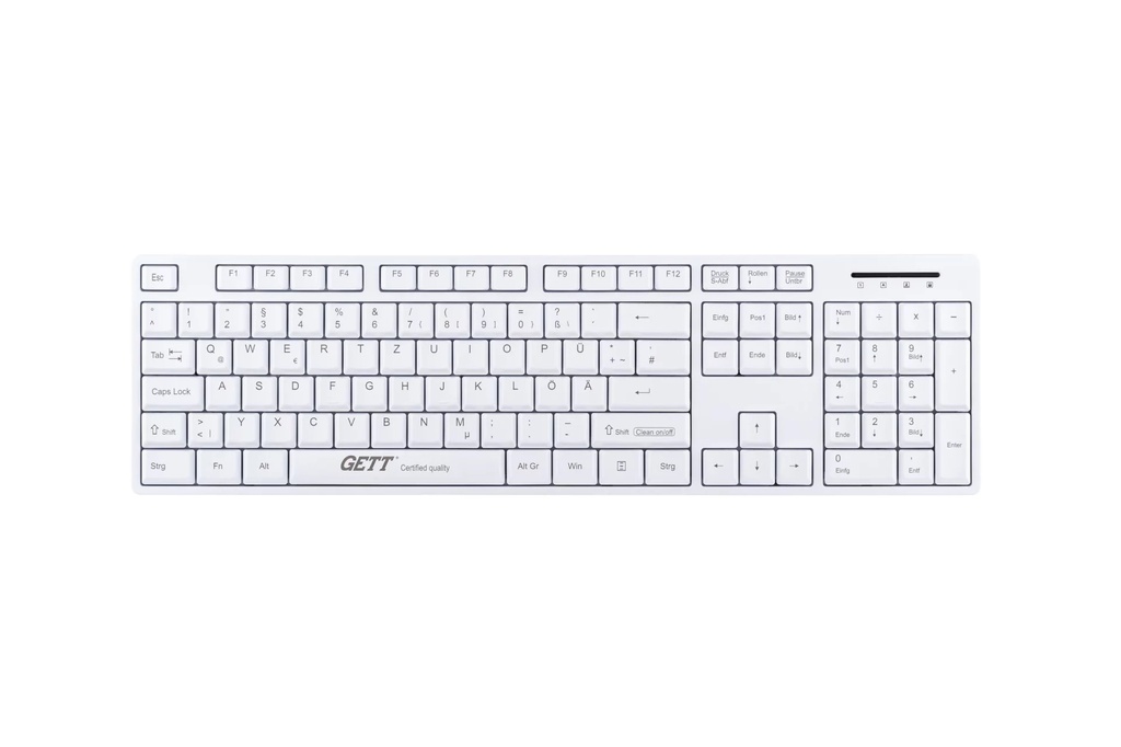 GETT Cleantype Easy Basic Kuststoff-Tastatur für den medizinischen Bereich USB DE Layout