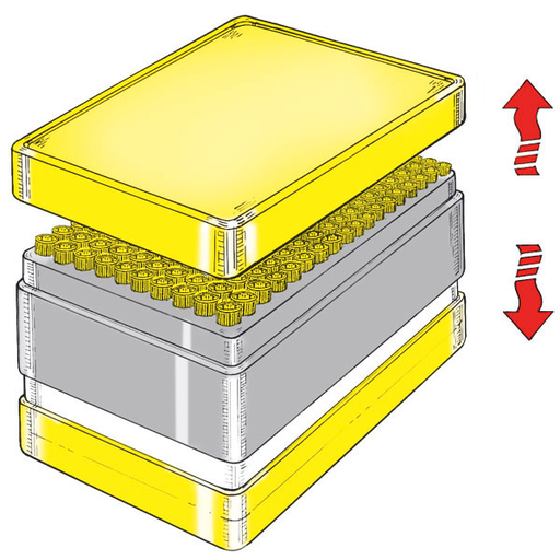 [13368-02] SERVOPRAX Pipette tips in storage rack with lid,  blue 200 - 100 µl