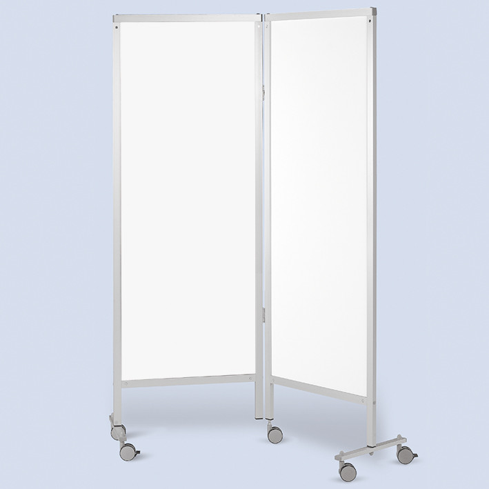 AGA Wandschirm 2-flügelig fahrbar weiß/weiß