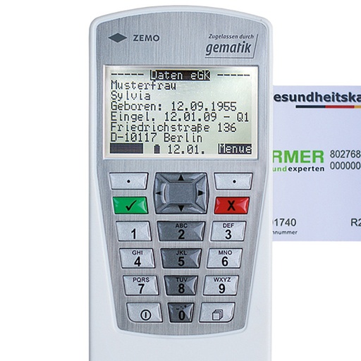 [13556-01] ZEMO mobiles Chipkartenlesegerät VML-GK2 (1+) weiß/silber