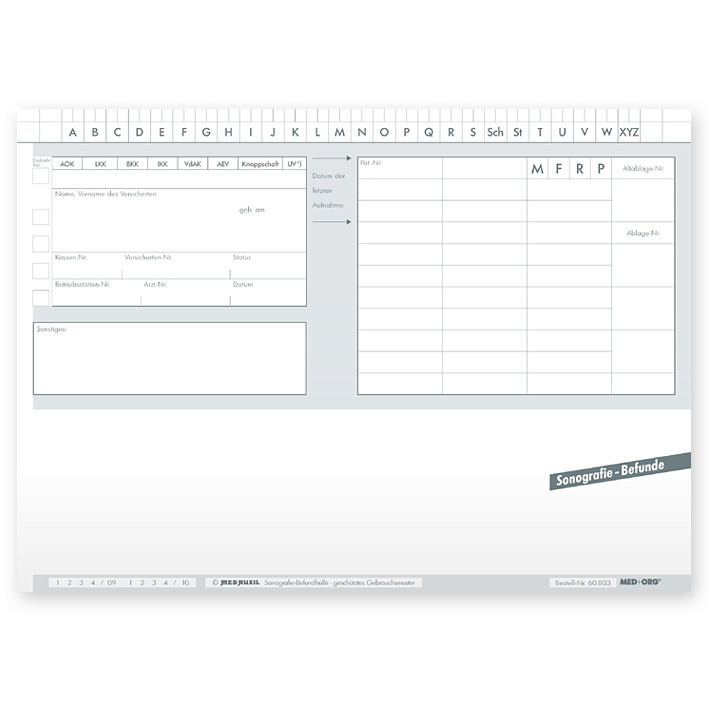 MED+ORG Sonography report sleeves