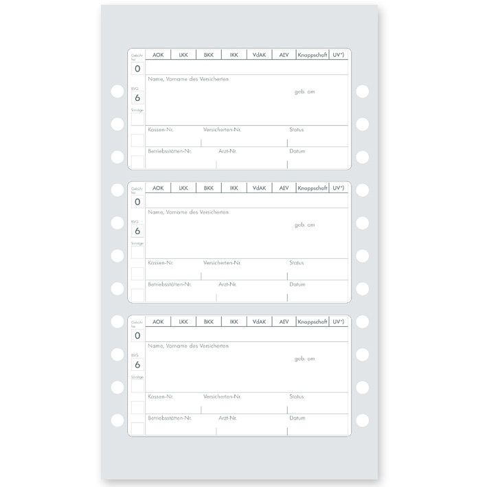 MEGRO Adressfeldaufkleber eGK Lochrandetiketten