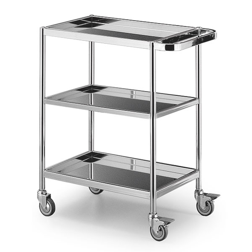 [13661-01] SERVOPRAX Universal trolley with 3 removable stainless steel shelves