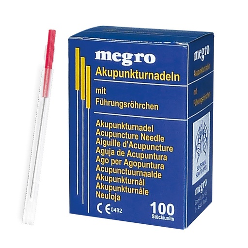 [14200-01] MEGRO Akupunkturnadeln B3 mit Plastikgriff, 0,16 x 30 mm