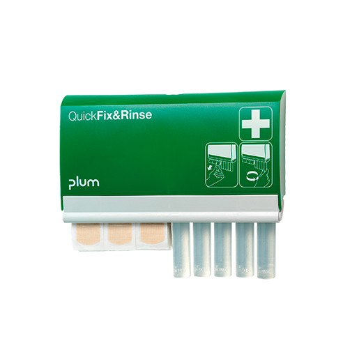 [18103-01] PLUM QuickFix&Rinse Spender elastic 45 Stk und 5Stk. Augenspülampullen