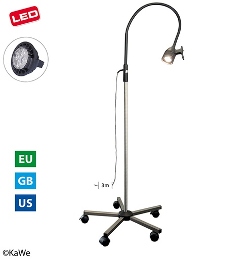 [20167-01] KAWE Masterlight LED Untersuchungsleuchte mit Fokussierung 5-Fuß Stativ 7W