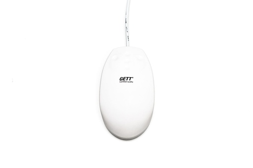 [20987-01] GETT GCQ ergonomische Silikonmaus mit antimikrobiellen Eigenschaften weiß