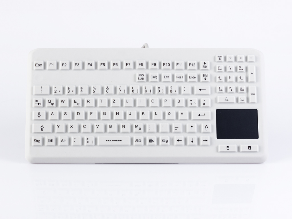 GETT InduProof Advanced robuste, wasser- und staubgeschützte Tastatur mit Touchpad grau