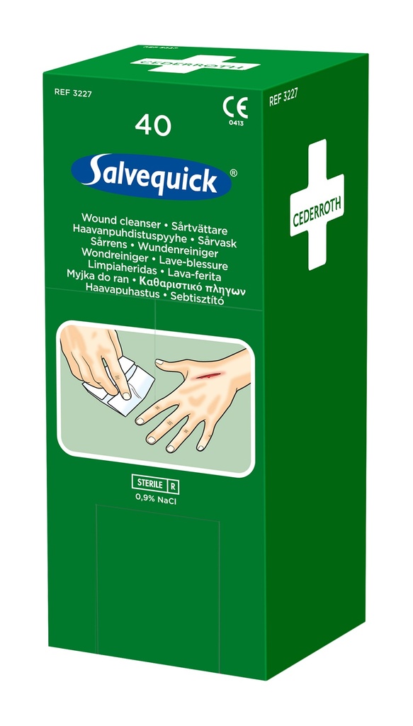 SALVEQUICK Wound cleaning wipes 10 x 14 cm