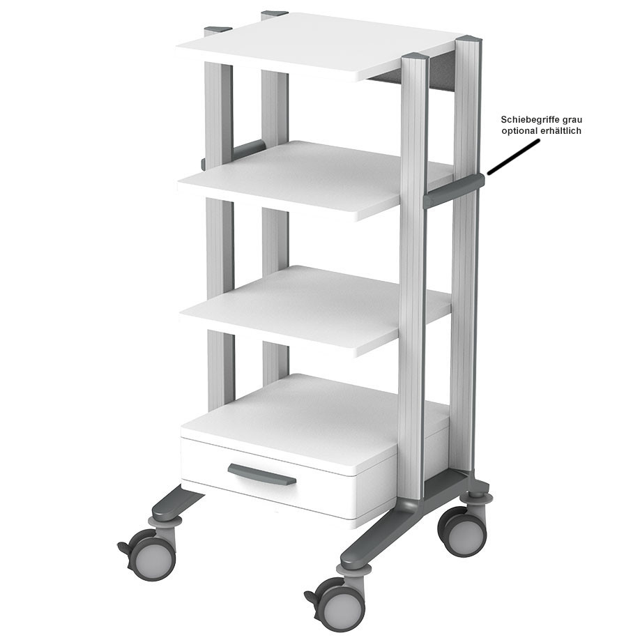 HAEBERLE doppio 60 Gerätewagen mit 4 Ablageplatten und 1 Schublade weiß